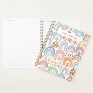 Agenda Cotovelo Moderno Cortado, Pastel Arco-Íris