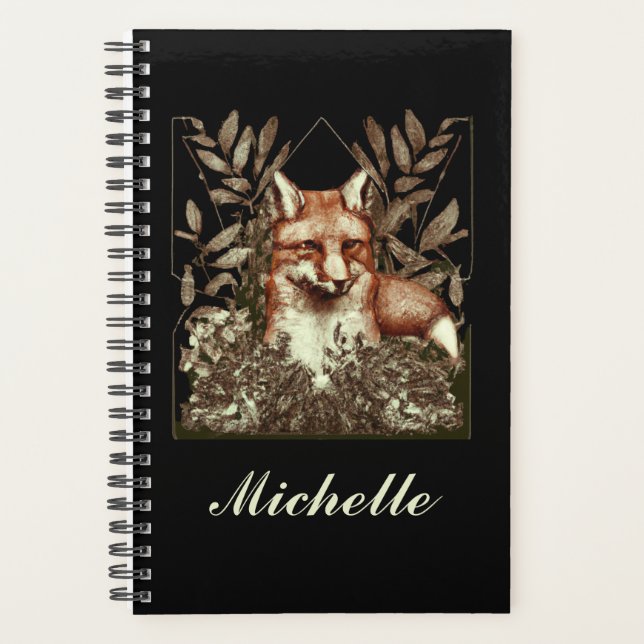 Agenda Cottagecore Personalizado Fox Vintage (Frente)