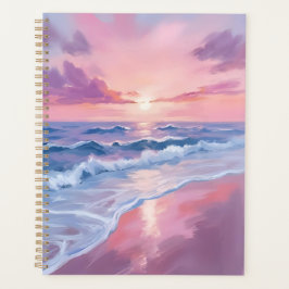 Agenda Cotton Candy Beach | Pink Ocean Waves Painting