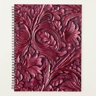 Agenda Couro burgundy em folha