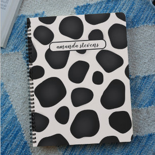 Agenda Couro-padrão-leopardo preto-Abstrato moderno