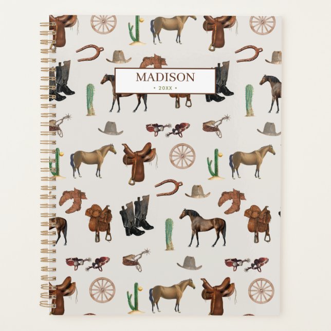 Agenda Cowboy Cowgirl Western Rodeo — Padrão do País (Frente)