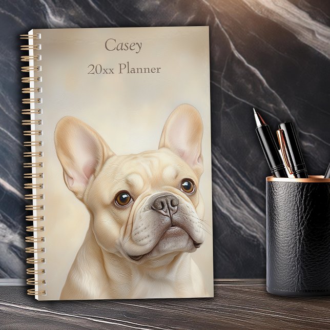 Agenda Cream Frenchie Portrait Personal (French Bulldog Cream Frenchie Portrait Personal Planner)
