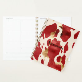 Agenda Cream Red Dourado Western Cowhide Howdy