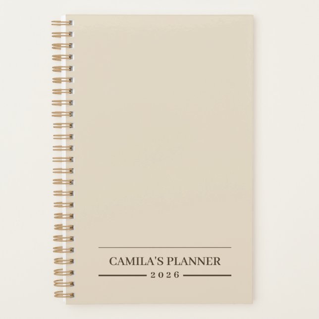Agenda Creamy Beige Planner | Elegant & Personalized  (Frente)