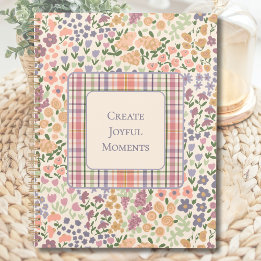 Agenda Create Joyful Moments Floral Plaid Planner