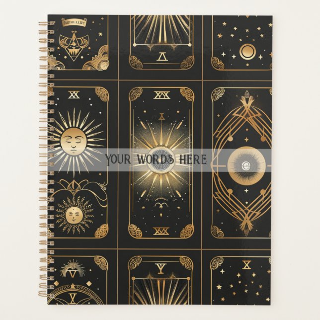 Agenda Create Your Own Elegant Gold Tarot Black (Frente)