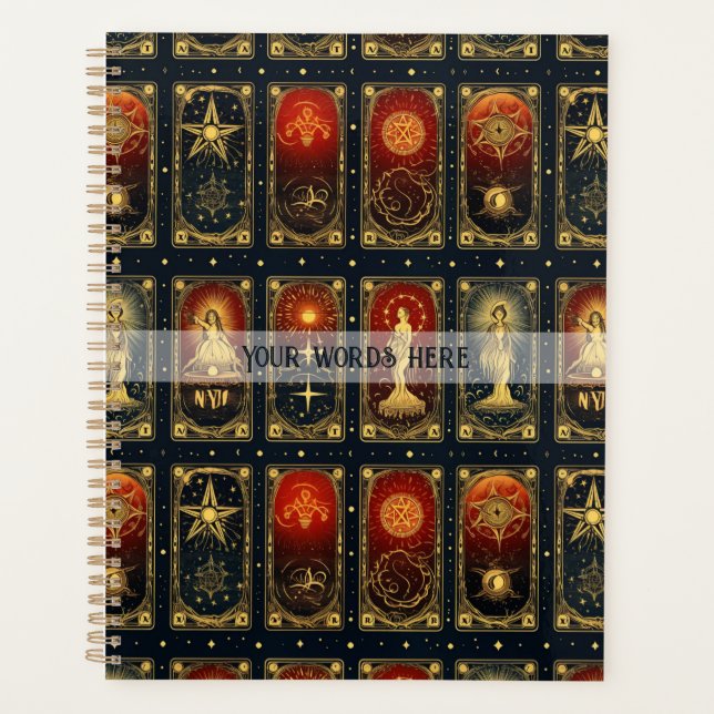 Agenda Create Your Own Elegant Red Gold Blue Tarot (Frente)