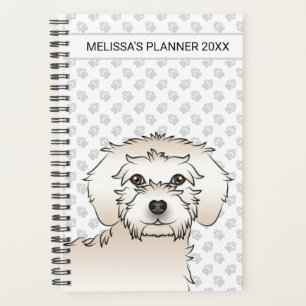 Agenda Creme Mini Goldendoodle Cartoon Cão e Texto