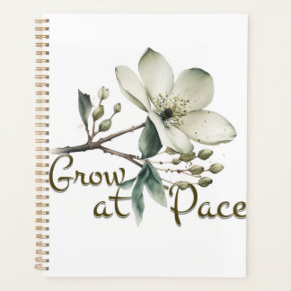 Agenda Cresça no Ritmo Flor Botânica em Aquarela Elegante