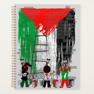 Agenda Crianças de Gaza Pintando a Bandeira da Palestina