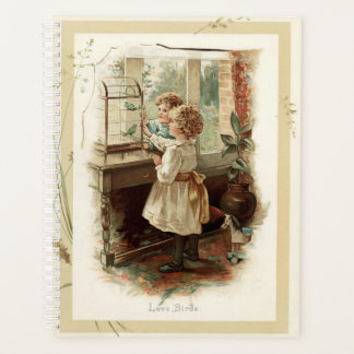 Agenda Crianças e Pássaros do Amor Reprodução de Vintage