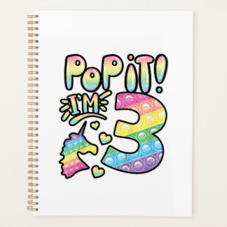 Agenda Crianças Pop It 3º Aniversário Meninas 3 Anos de I