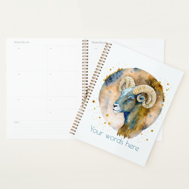 Agenda Crie o seu próprio Dourado e Blue Aries Zodiac (Exibição)