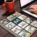 Agenda Crie o seu próprio Planeador de Colagem de Fotogra<br><div class="desc">Crie seu próprio planejador anual monograma personalizado de colagem de fotos. Apresentando 11 fotos quadradas de sua escolha em um plano de fundo preto que pode ser alterado para qualquer cor usando a ferramenta 'personalizar mais'.</div>