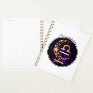 Agenda Crie o seu próprio roxo Celestial Libra Zodiac