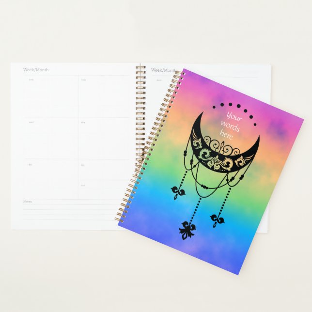 Agenda Crie seu próprio arquivo Boho Moon Silhouette (Exibição)