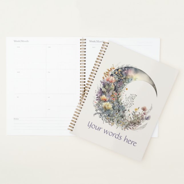 Agenda Crie Seu Próprio Crescente Lunar Floral Iridescent (Exibição)