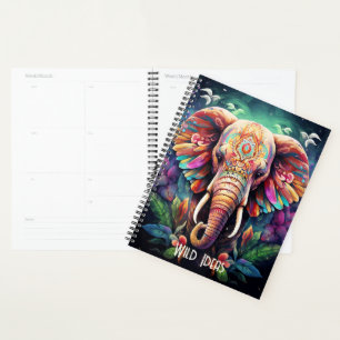 Agenda Crie Seu Próprio Elefante da Selva Boho