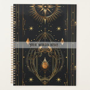 Agenda Crie Seu Próprio Elegante Mistico Preto Dourado