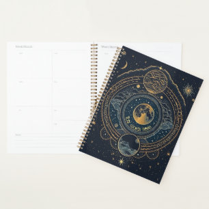 Agenda Crie seu próprio Lunar Azul e Dourado Celestial