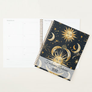 Agenda Crie seu próprio Ornamentado azul celestial e Dour
