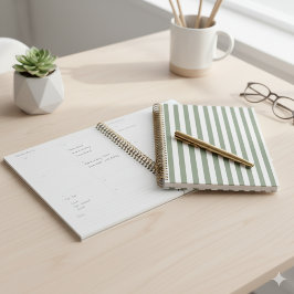 Agenda Crie seu próprio padrão verde branco riscado