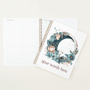Agenda Crie seu próprio Teal e Pêssego Floral