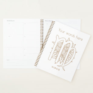 Agenda Crie seu próprio vírus Dourado e branco elegante Z