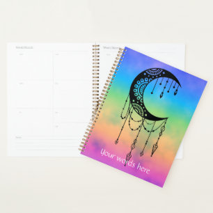Agenda Crie sua própria Boho Mandala Moon Silhouette
