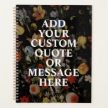 Agenda Crie Sua Própria Cotação Floral<br><div class="desc">Crie seu próprio planejador de cotações personalizado. Personalize este notebook com a tipografia moderna minimalista e o fundo floral da natureza.</div>