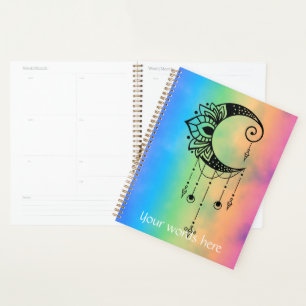 Agenda Crie sua própria Silhouette Elegante Boho Moon