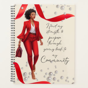 Agenda Crimson e Cream Boss Lady Planner Pintinho