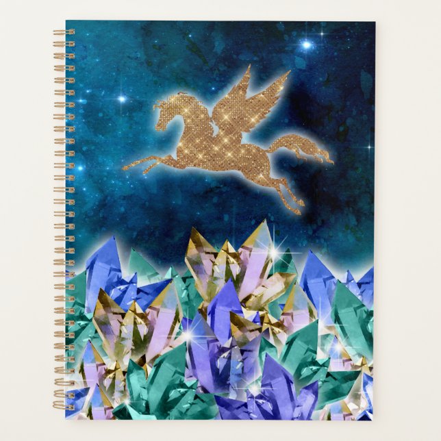 Agenda Cristais Cósmicos Unicórn Planner (Frente)