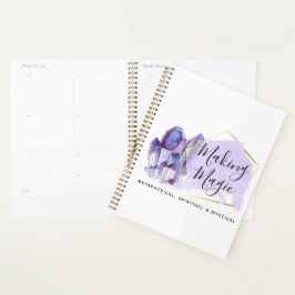 Agenda Cristais de Aquarela & Logotipo Geométrico Boho Do