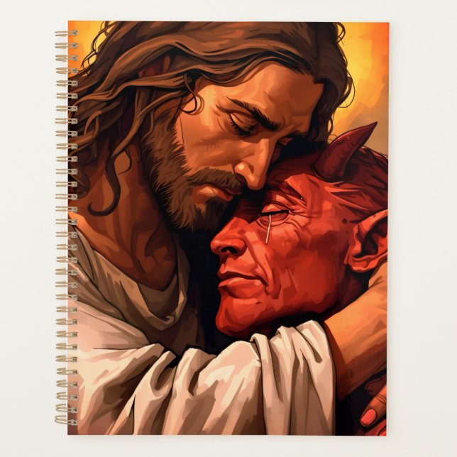 Agenda Cristo Comforjando Lúcifer Planner (Frente)