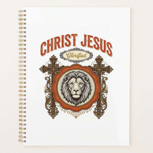 Agenda Cristo Jesus Fé do Leão Vintage (Frente)