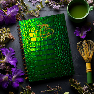 Agenda Crocodilo Verde Iridescente Radiante Quic