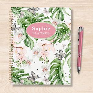 Agenda Cropical Watercolor Floral Girly Personalizada