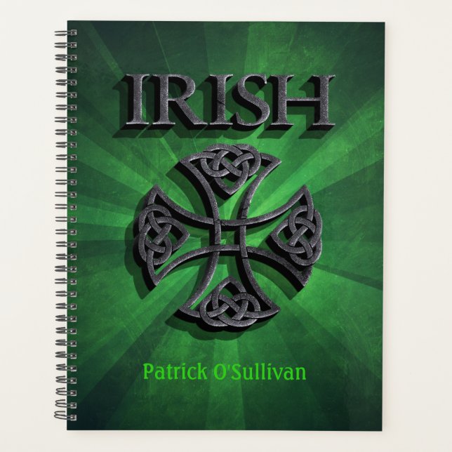 Agenda Cruz Celta Irlandesa Personalizada (Frente)