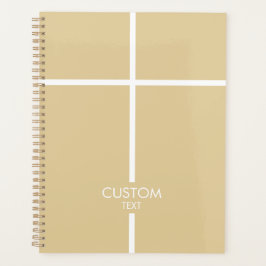 Agenda Cruz Simples Dourada e Branca