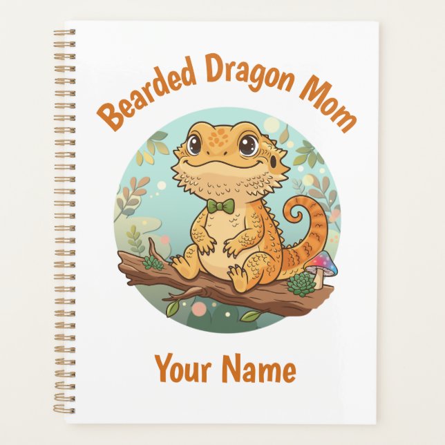 Agenda Custom Bearded Dragon Mom Planner (Frente)