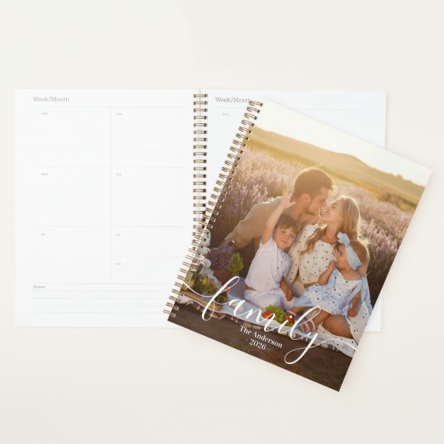 Agenda Custom Family Photo – Personalized Last Name  (Exibição)