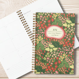 Agenda Custom Floral Monogram Weekly Monthly Planner
