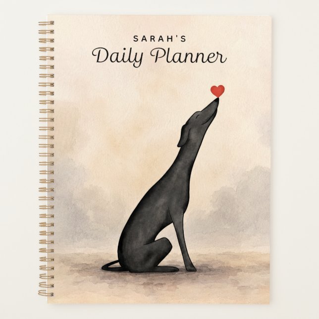 Agenda Custom Greyhound Planner, Greyhound gift (Frente)