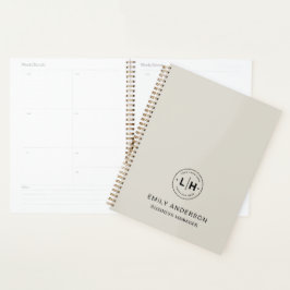 Agenda Custom Logo QR Business Corporate Neutral Beige