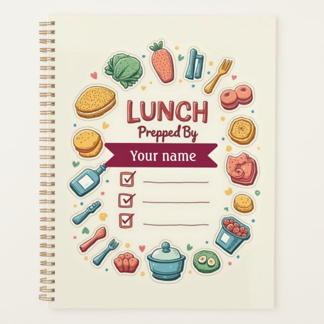 Agenda Custom Lunch Prep Label with Name (Frente)