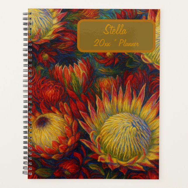 Agenda Custom Name  Floral Planner (Frente)