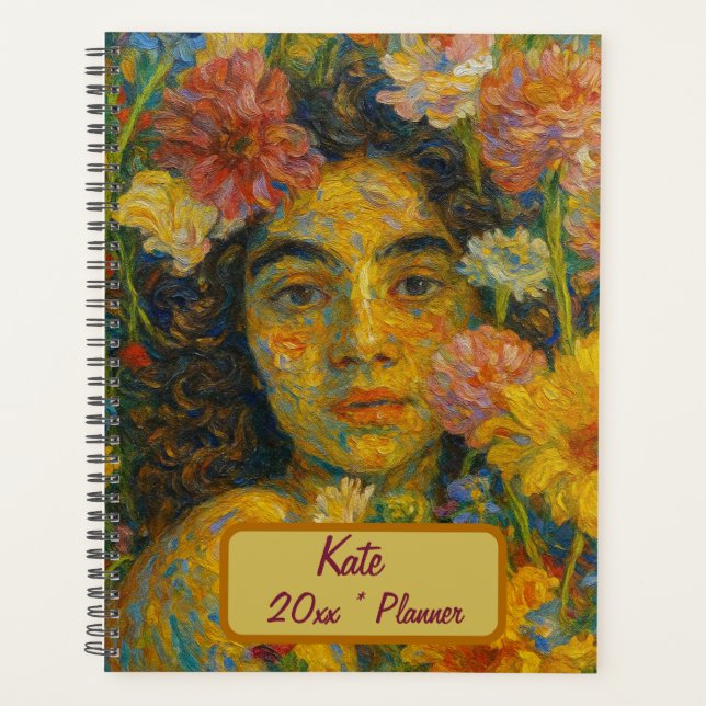 Agenda Custom Name  Floral Planner (Frente)