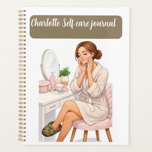 Agenda Custom name stylish Self care journal  (Frente)